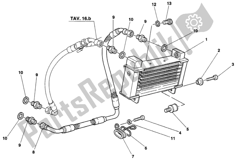 Tutte le parti per il Radiatore Olio Dm 009756 del Ducati Supersport 750 SS 1997